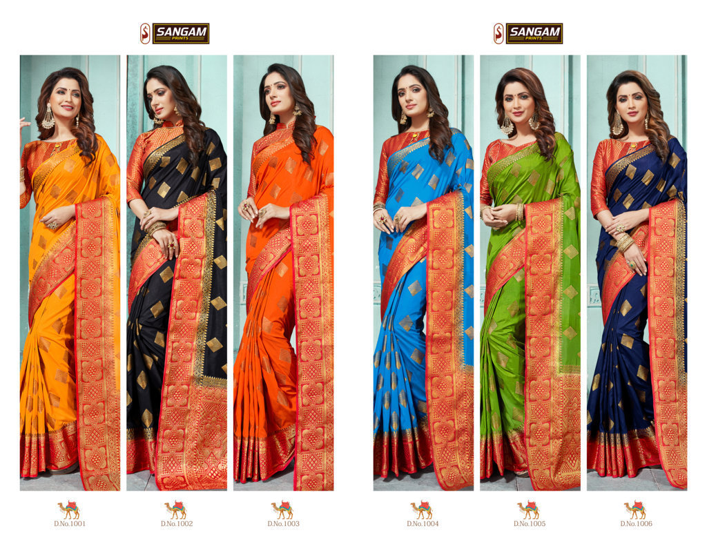 Sangam Prints Rosie Silk Printed Saree Catalog