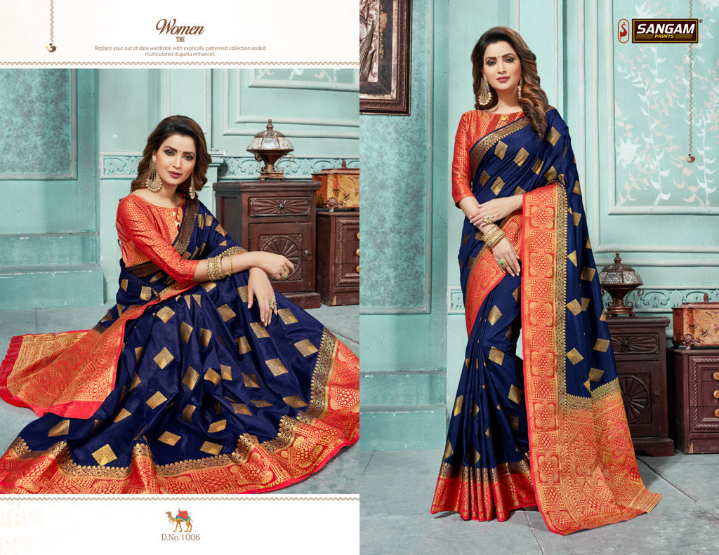 Sangam Prints Rosie Silk Printed Saree Catalog
