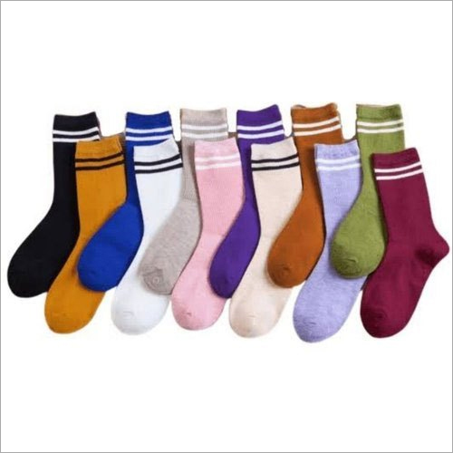 Available In Different Color Private School Strip Socks
