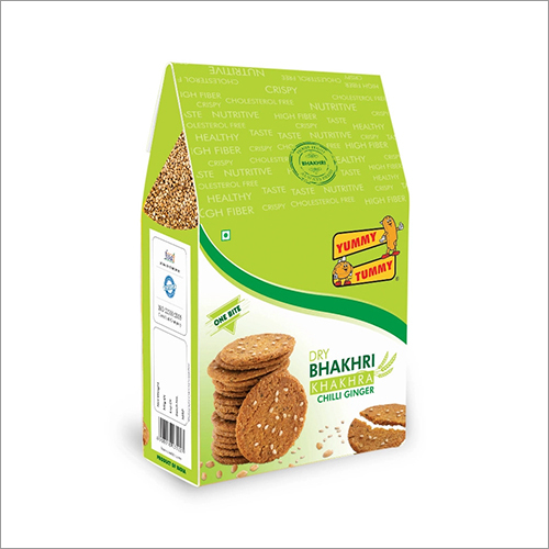 Dry Bhakhri Chilli Ginger Khakhra - 200 Gram Box, Baked with High-Quality Wheat Flour, Salty Flavor for Healthy Snacking