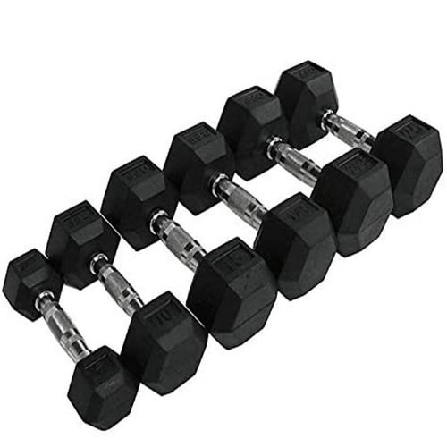 Hex Rubber Dumbbell With Different Weight