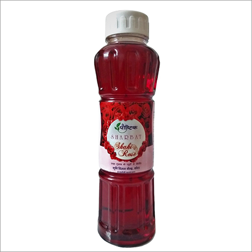 Poshtik Shahi Rose Sharbat - 100% Organic Ingredients, 0% Alcohol | Low Sugar, Zero Additives & Preservatives, Sweet Taste in Plastic Bottle