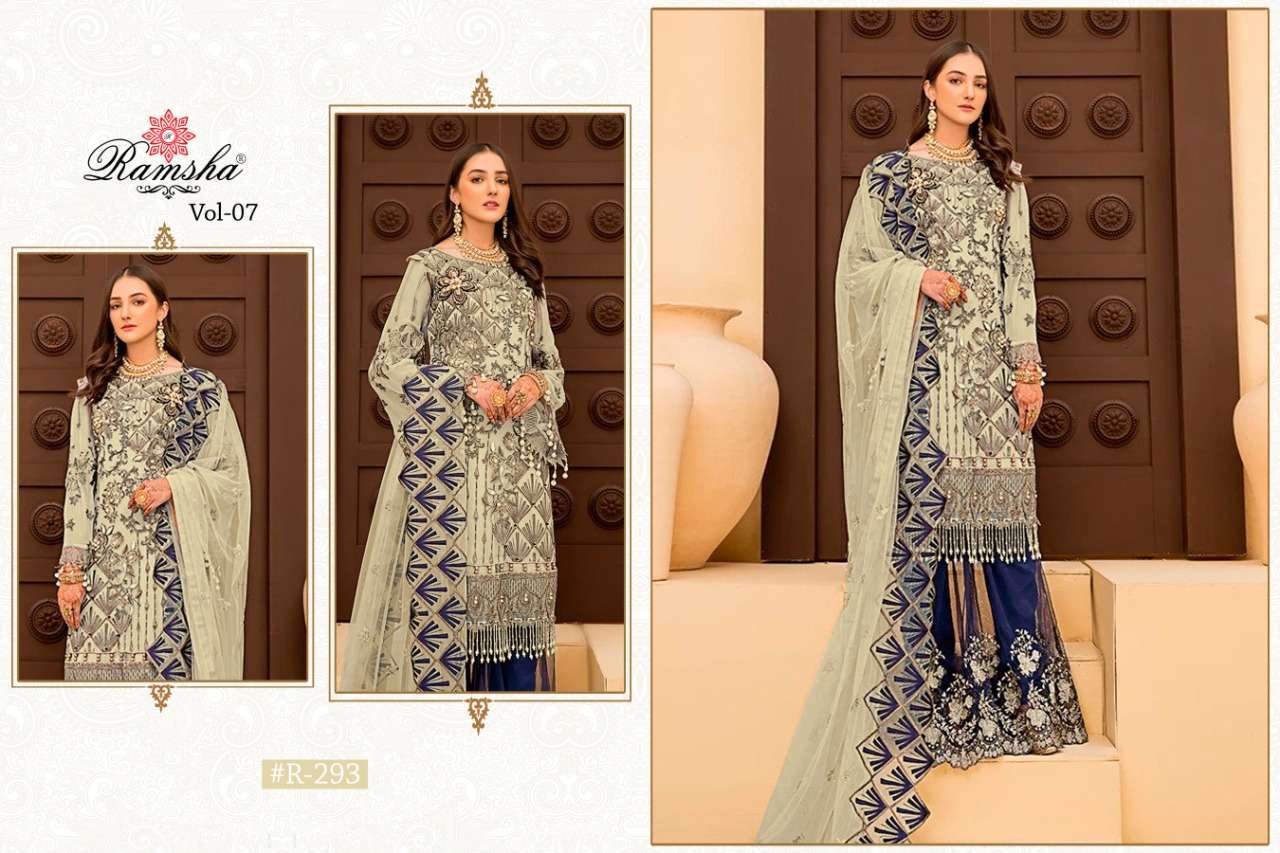 Ramsha Vol 7 Georgette Net Embroidered Pakistani Suit Catalog