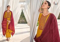Shree Fabs Monark Cotton Print With Embroidery work Dress Material Catalog