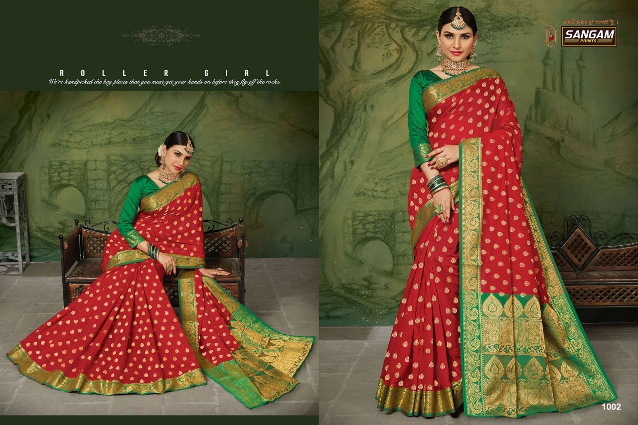 Sangam Prints Kanchipuram Handloom Weaving Silk Saree Catalog