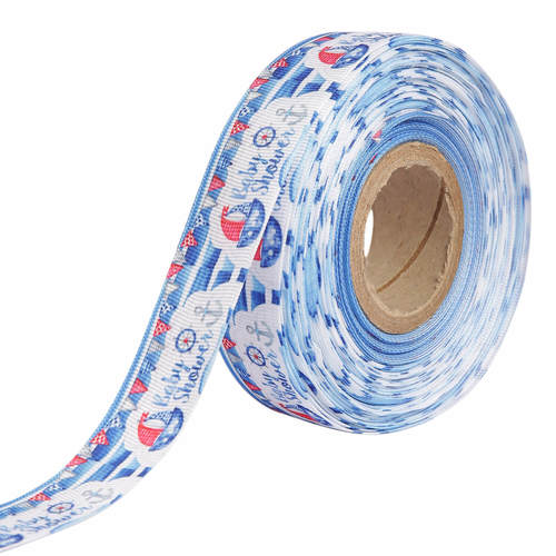 Baby Shower Blue 25mm 1 Inch Gross Grain Ribbon - Feature: Alluring And Attractive Look