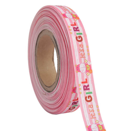 Its a Girl Image 25mm/1'' Inch Gross Grain Ribbon