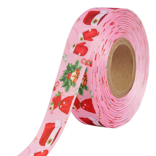 Gift Merry XMas Ribbons 25mm/1'' Inch Gross Grain Ribbon