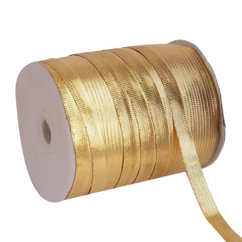 Lurex  Golden Yellow Ribbons 10mm Ribbon 50mtr Length