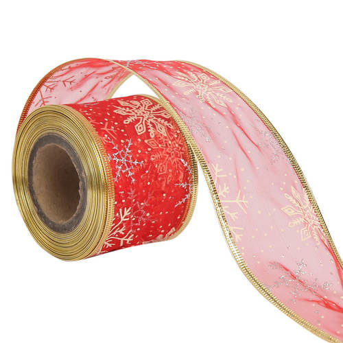 Lurex a   Christmas Stars Christmas Ribbons 50mm/2' Inch 10mtr Length