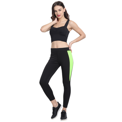 Gse Women'S Black With Green Strip Tights Age Group: Adults