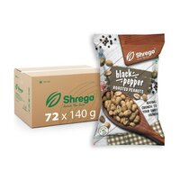 Shrego Black Pepper Roasted Peanuts 140g - Peanuts Seasoned With Black Pepper, Black Salt & Iodised Salt, No Artificial Flavours Or Colours