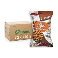 Shrego Chilli Garlic Roasted Peanuts 140g - Roasted Peanuts, 140g Size, Chilli Garlic Flavor | Fssai Certified, No Artificial Flavors Or Colors