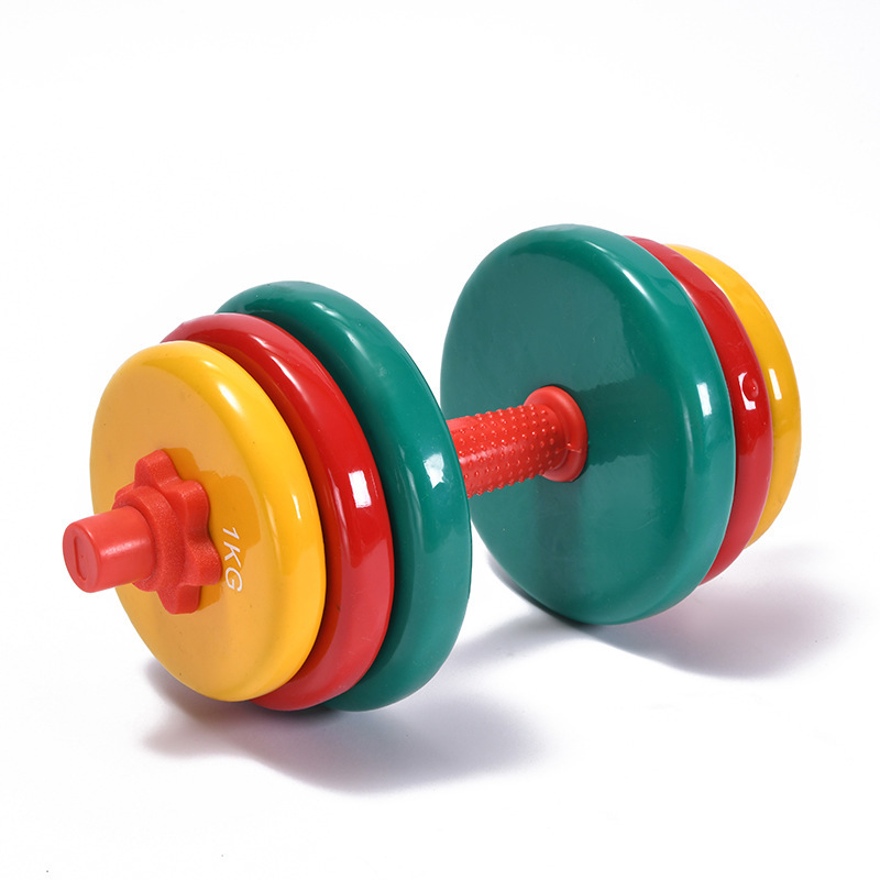 Body Exercise Colorful Neoprene Cast Iron Plastic Dip Dumbbell Weight Set