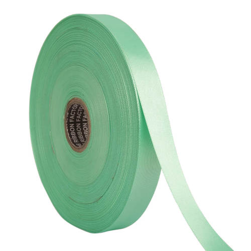 Double Satin NR Pista Green Ribbons 25mm /1' 'inch 20 mtr Length