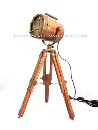 Copper Antique Searchlight With Stand