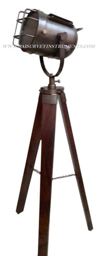 Antique Spotlight with Wooden Tripod