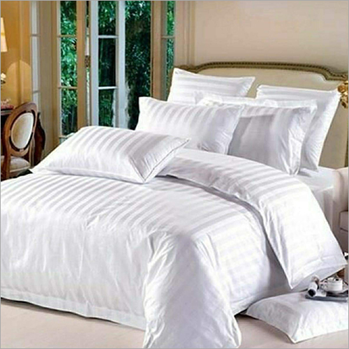 White Satin Stripe Bed Sheet