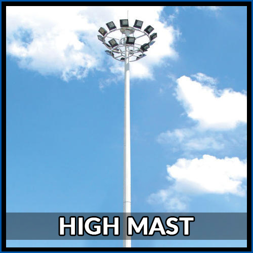 Hot Dip Galvanization High Mast Pole