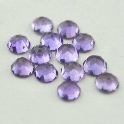 6mm Brazil Amethyst Rose Cut Round Loose Gemstones