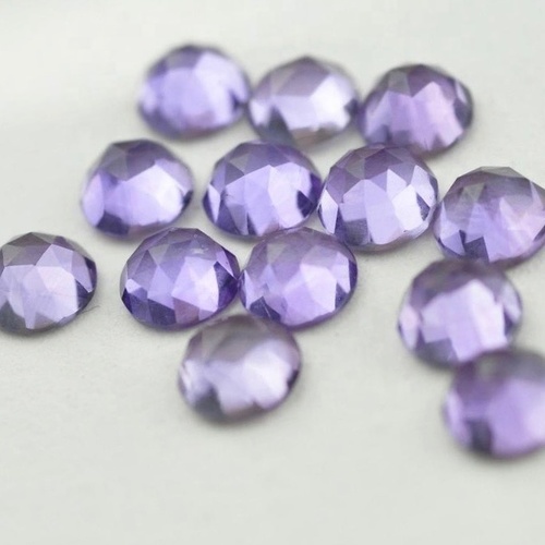 7mm Brazil Amethyst Rose Cut Round Loose Gemstones