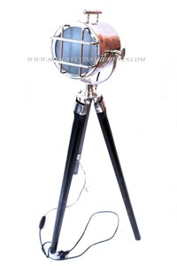 Collectible Authentic Look Chrome Spotlight with Black Stand Marine Nautical Searchlight