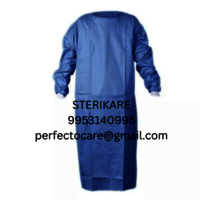 Surgeon Gowns - Nonwoven Fabric, Multiple Sizes, Blue Color, Lightweight Design - Knee-length, Long Sleeves, Tie-back Closure For High Durability In Surgical Applications