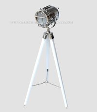 Chrome Vintage Spotlight with White Stand