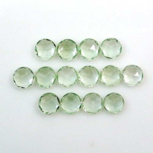 6mm Green Amethyst Rose Cut Round Loose Gemstones