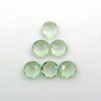 8mm Green Amethyst Rose Cut Round Loose Gemstones