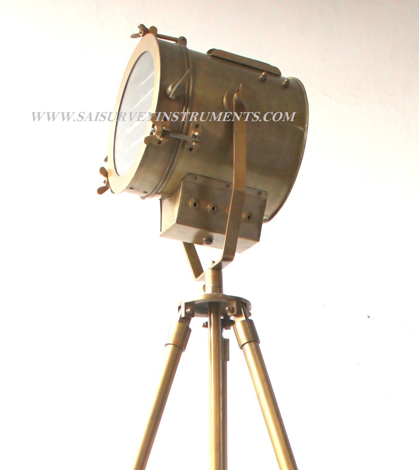 Brown Antique Authentic Look Search Light with Metal Stand