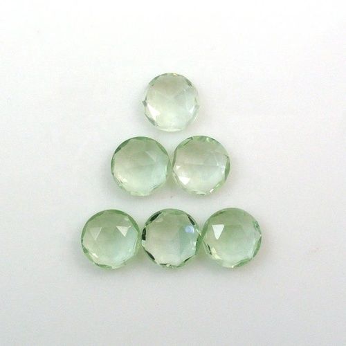 10mm Green Amethyst Rose Cut Round Loose Gemstones