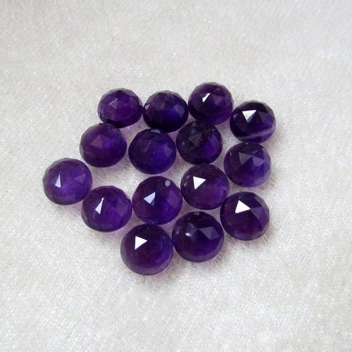 6mm African Amethyst Rose Cut Round Loose Gemstones