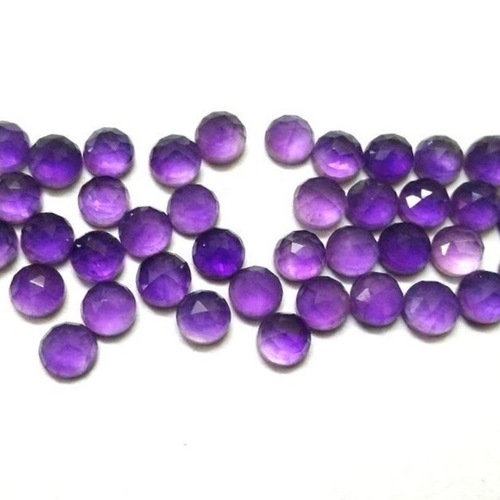 8mm African Amethyst Rose Cut Round Loose Gemstones