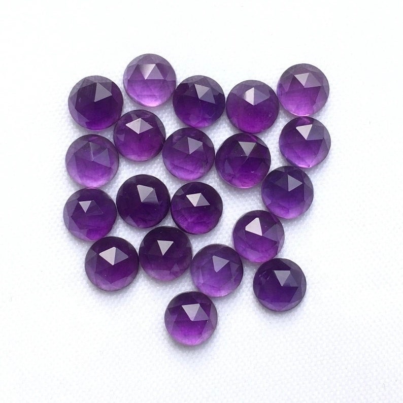 10mm African Amethyst Rose Cut Round Loose Gemstones
