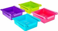 Fridge Rack - High-grade Polypropylene, 30x12x8cm, Transparent Blue | Stackable, Integrated Handle, Dishwasher Safe, Non-slip Base