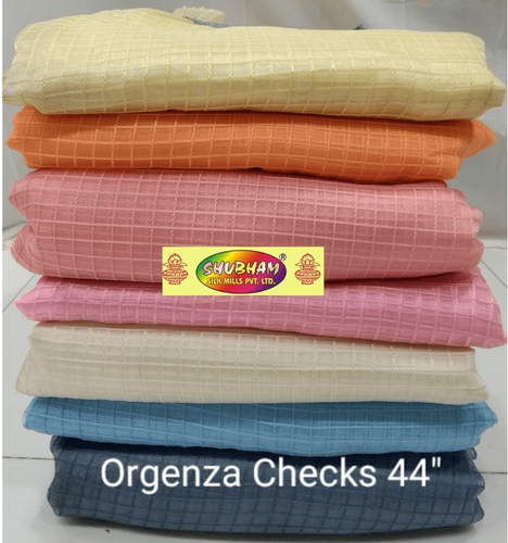Zari Checks Organza Fabric