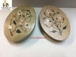 Soapstone Oval Inlay Box