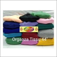 Organza Tissue Fabric - 100 Cm Length, 44" Width | Washable, Available In Dark And Light Colours, Multipurpose Use, Plain Texture