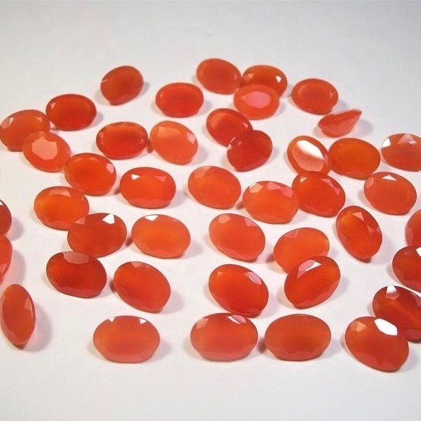 3x4mm Carnelian Faceted Oval Loose Gemstones