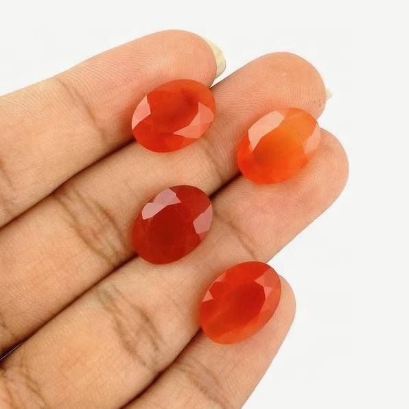 9x11mm Carnelian Faceted Oval Loose Gemstones