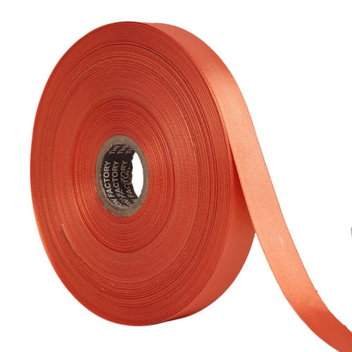 Double Satin NR  Carrot Orange Ribbons25mm/1''inch 20mtr Length