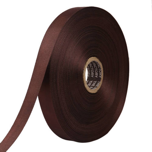 Double Satin NR  Coffee Brown Ribbons25mm/1''inch 20mtr Length