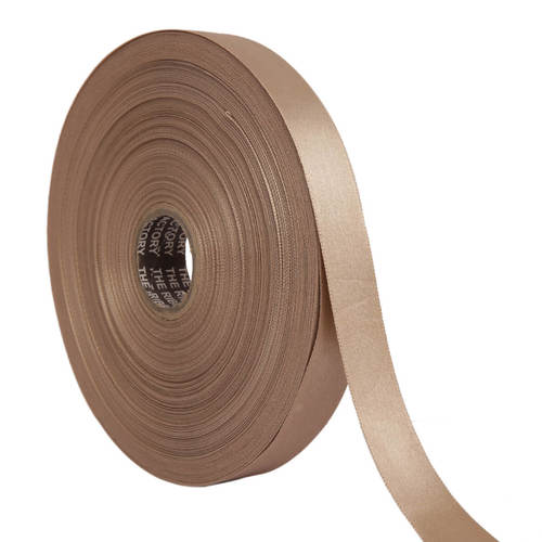 Double Satin NR  Peanut Brown Ribbons25mm/1''inch 20mtr Length