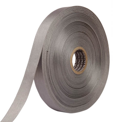 Double Satin NR  Grey Ribbons 25mm/1''inch 20mtr Length