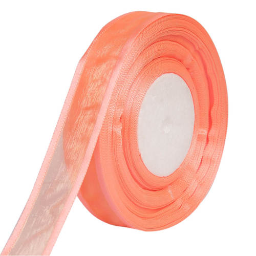 Organza Satin  Orange Ribbons 25mm/1''inch 20mtr Length