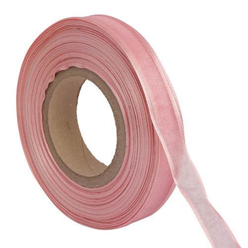Organza Satin  Salmon Pink Ribbons 25mm/1''inch 20mtr Length