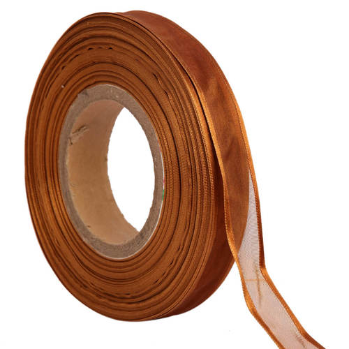 Organza Satin  Caramel Ribbons 25mm/1''inch 20mtr Length