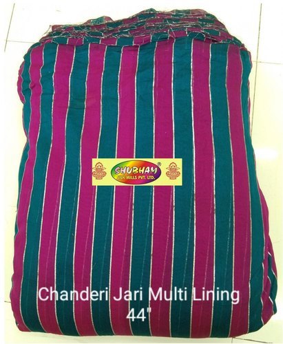 Jacquard Chanderi Jari Multi Lining Fabrics