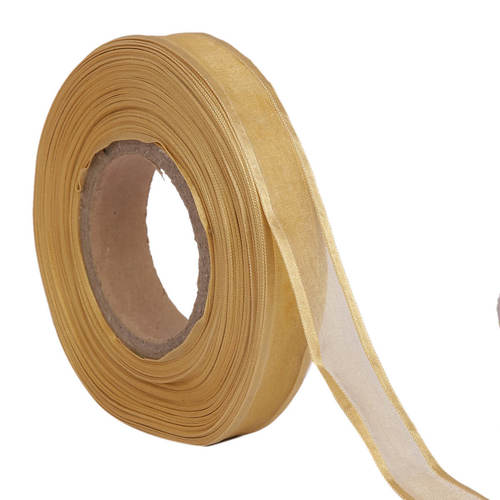 Organza Satin  Mustard Ribbons 25mm/1''inch 20mtr Length